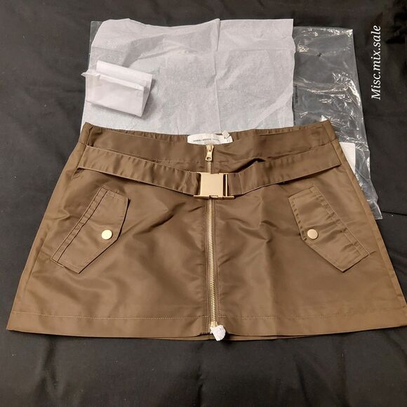 NWT $195 HUDSON WOMEN Grace Ann Micreaux Mini Skirt in Basin size 28 olive nylon - Picture 7 of 16